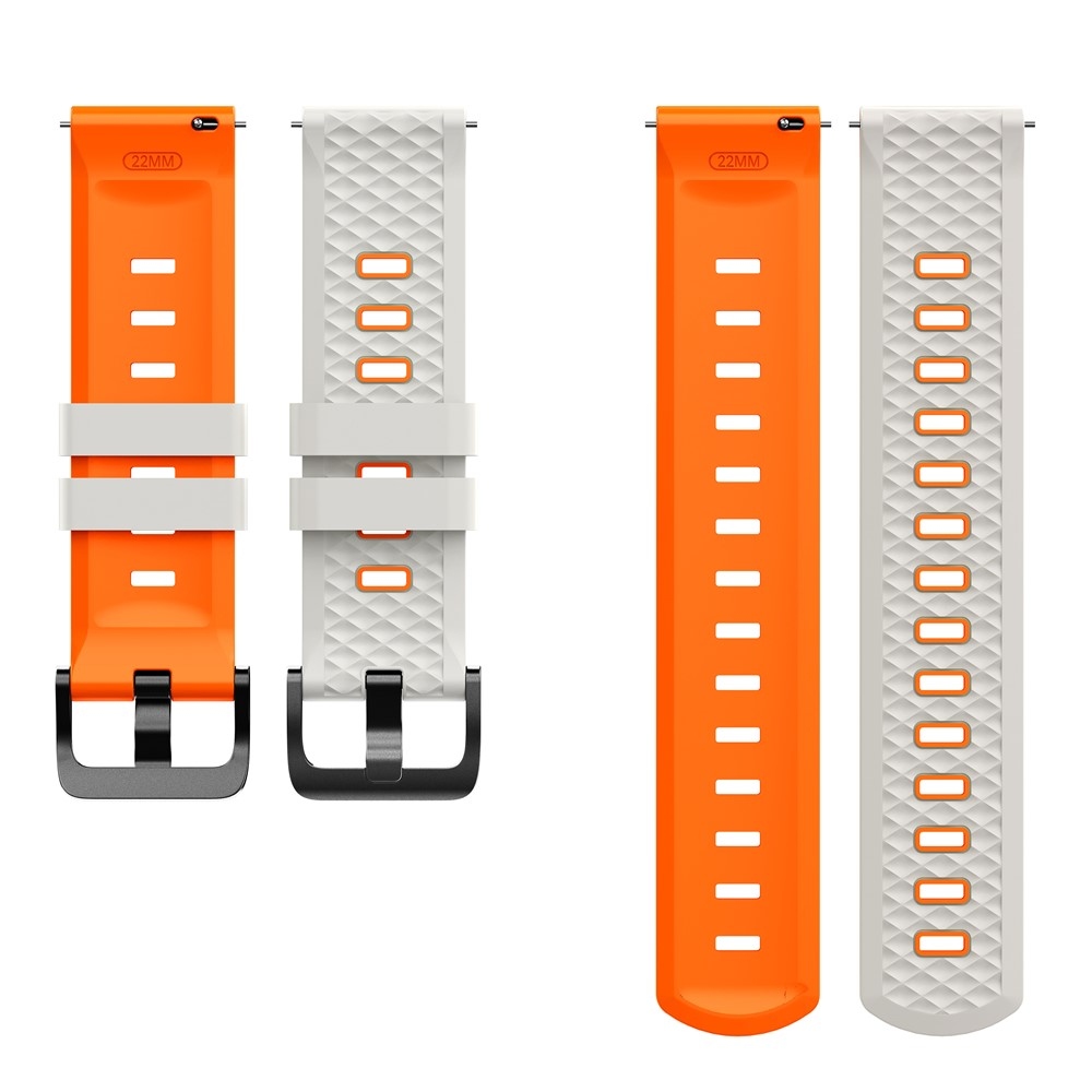 Flat silikonový řemínek 22mm na Garmin Forerunner 970/Forerunner 570 47mm/265 - béžový/oranžový