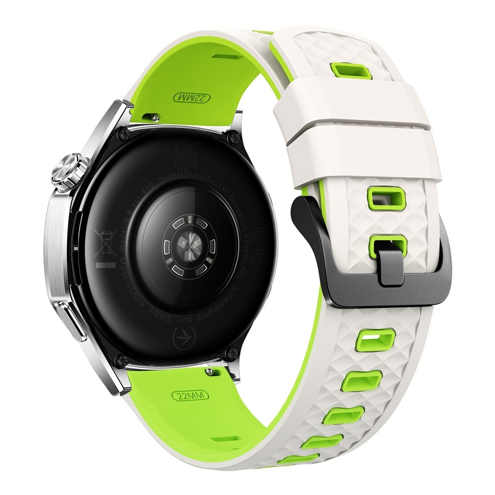 Flat silikonový řemínek 22mm na Garmin Forerunner 970/Forerunner 570 47mm/265 - béžový/zelený