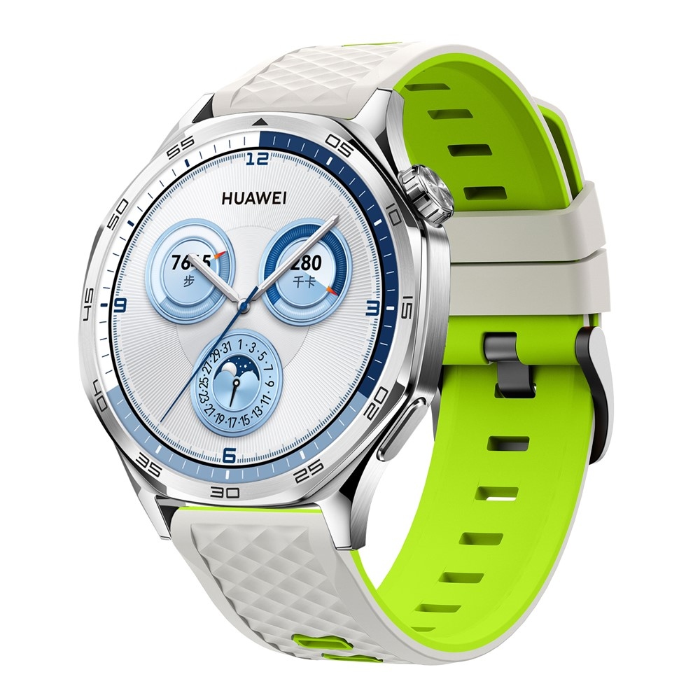 Flat silikonový řemínek 22mm na Garmin Forerunner 970/Forerunner 570 47mm/265 - béžový/zelený