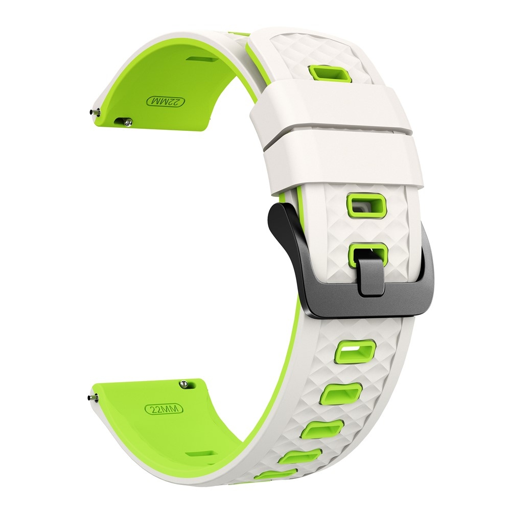 Flat silikonový řemínek 22mm na Garmin Forerunner 970/Forerunner 570 47mm/265 - béžový/zelený
