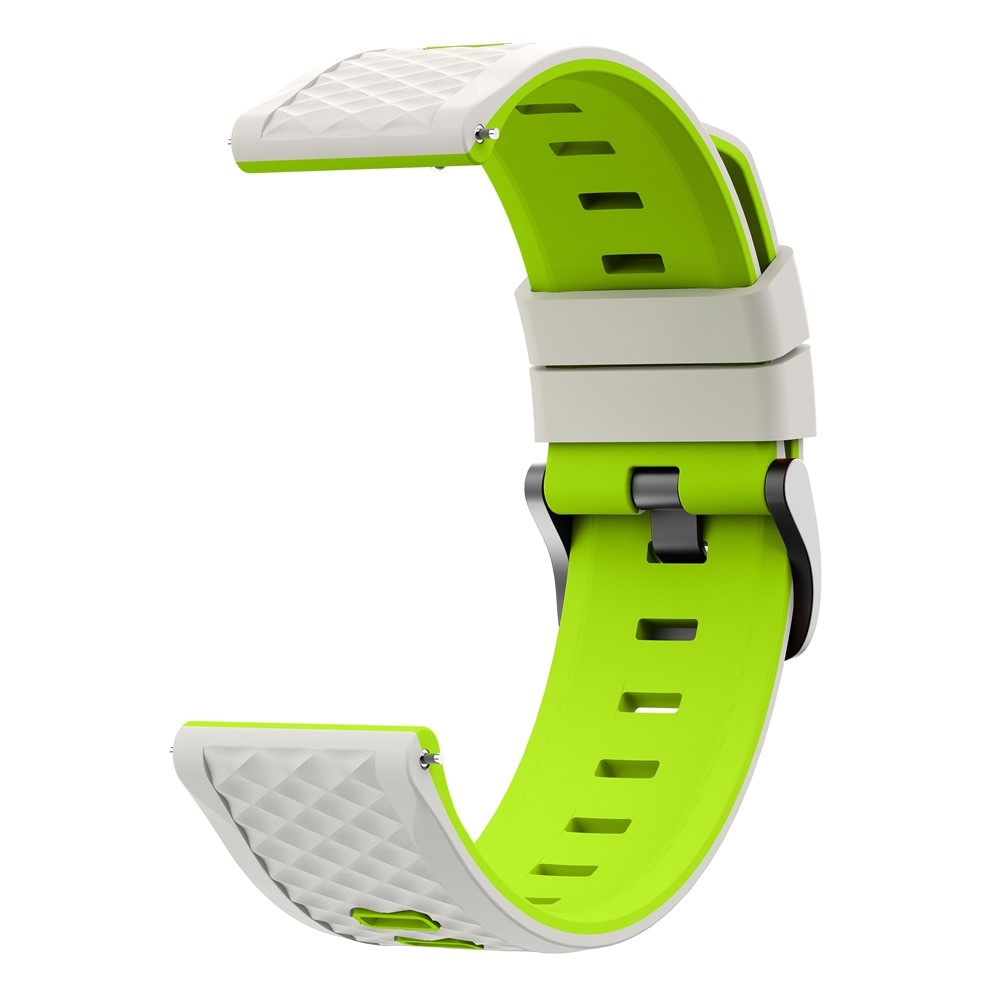 Flat silikonový řemínek 22mm na Garmin Forerunner 970/Forerunner 570 47mm/265 - béžový/zelený