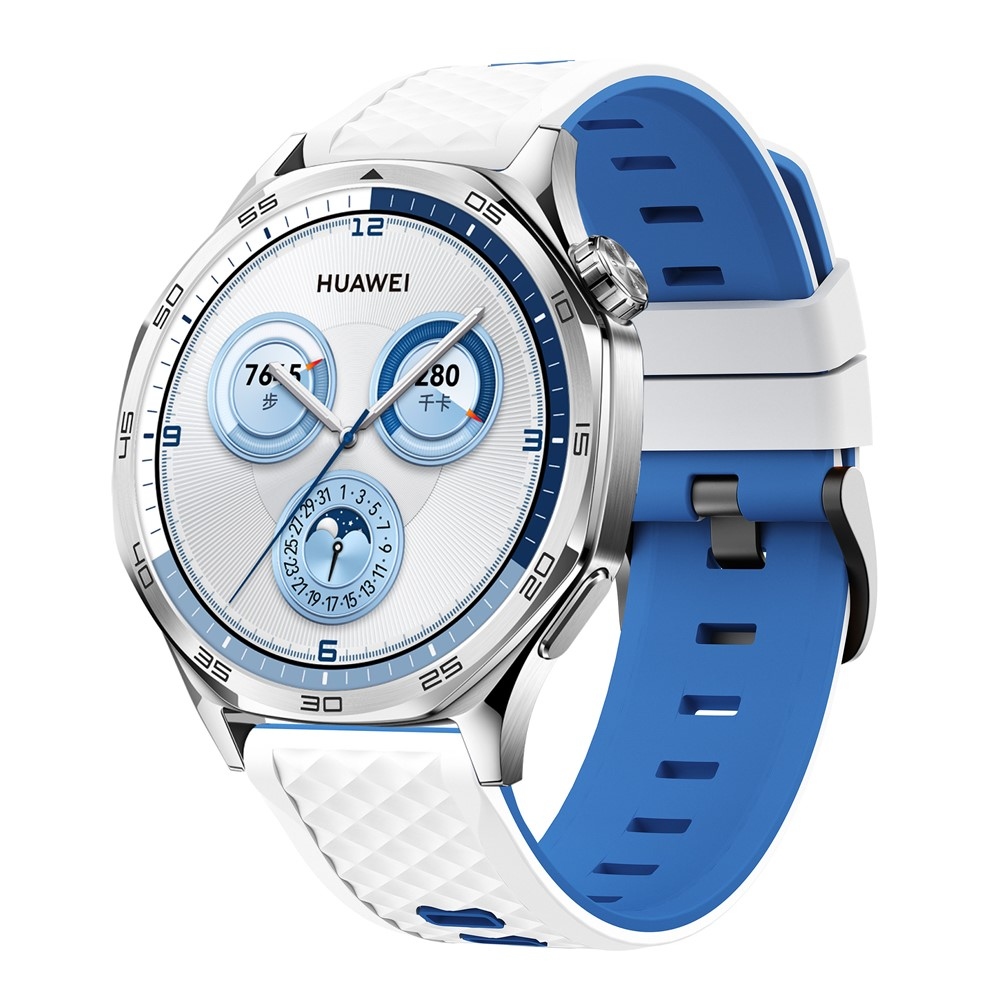 Flat silikonový řemínek 22mm na Garmin Forerunner 970/Forerunner 570 47mm/265 - bílý/modrý