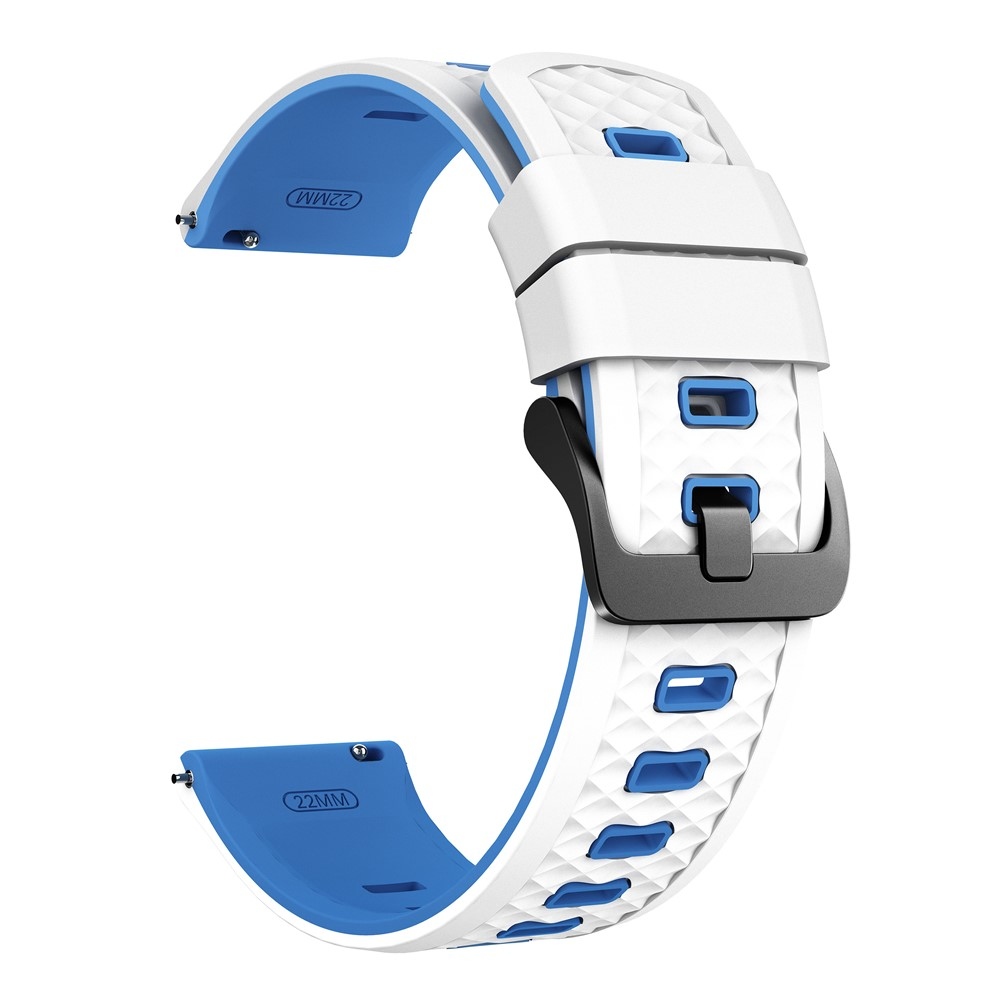 Flat silikonový řemínek 22mm na Garmin Forerunner 970/Forerunner 570 47mm/265 - bílý/modrý