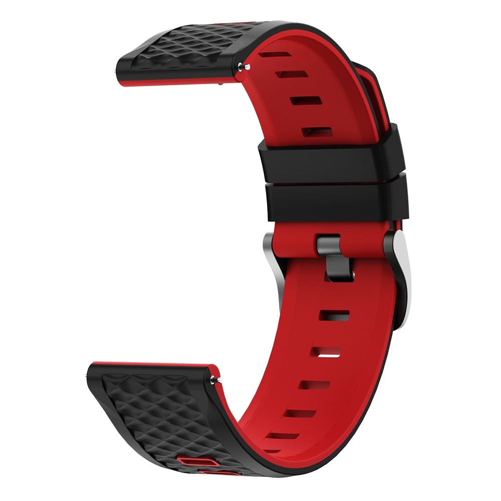Flat silikonový řemínek 22mm na Garmin Forerunner 970/Forerunner 570 47mm/265 - černý/červený