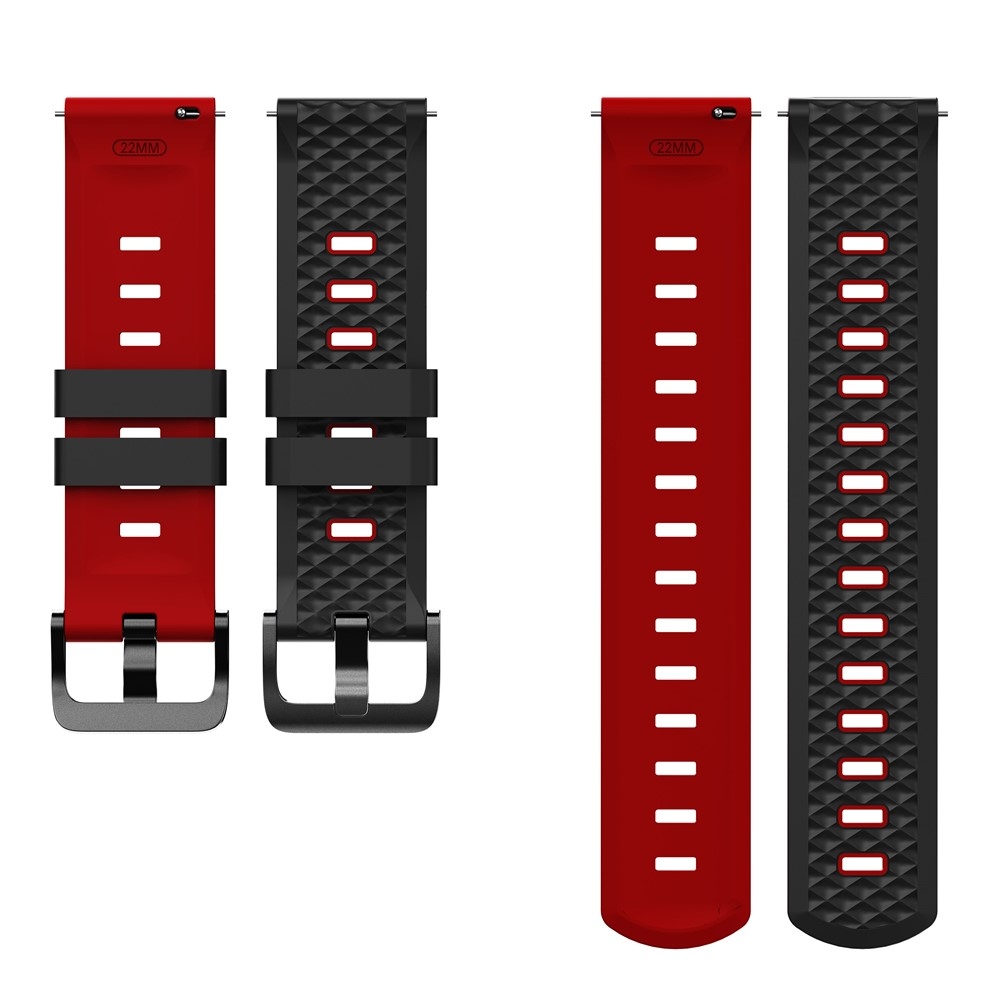 Flat silikonový řemínek 22mm na Garmin Forerunner 970/Forerunner 570 47mm/265 - černý/červený
