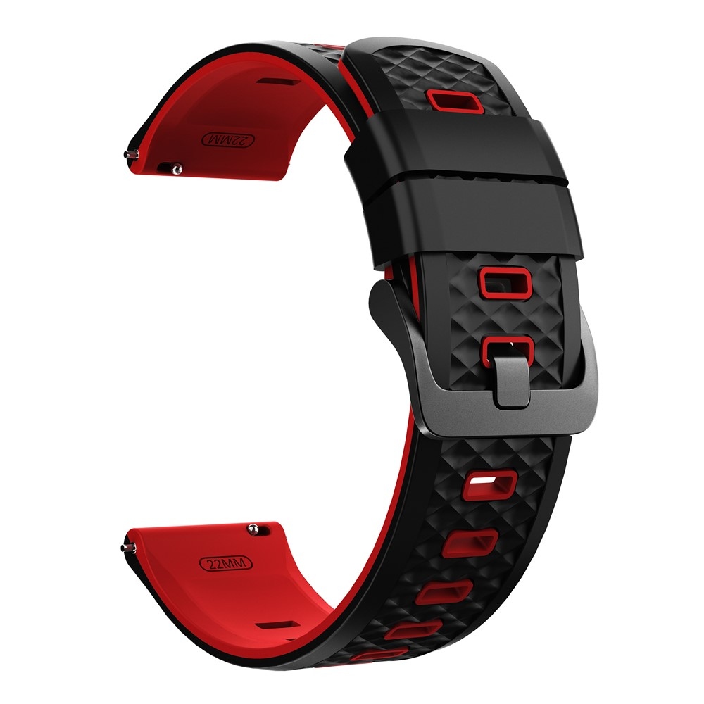 Flat silikonový řemínek 22mm na Garmin Forerunner 970/Forerunner 570 47mm/265 - černý/červený