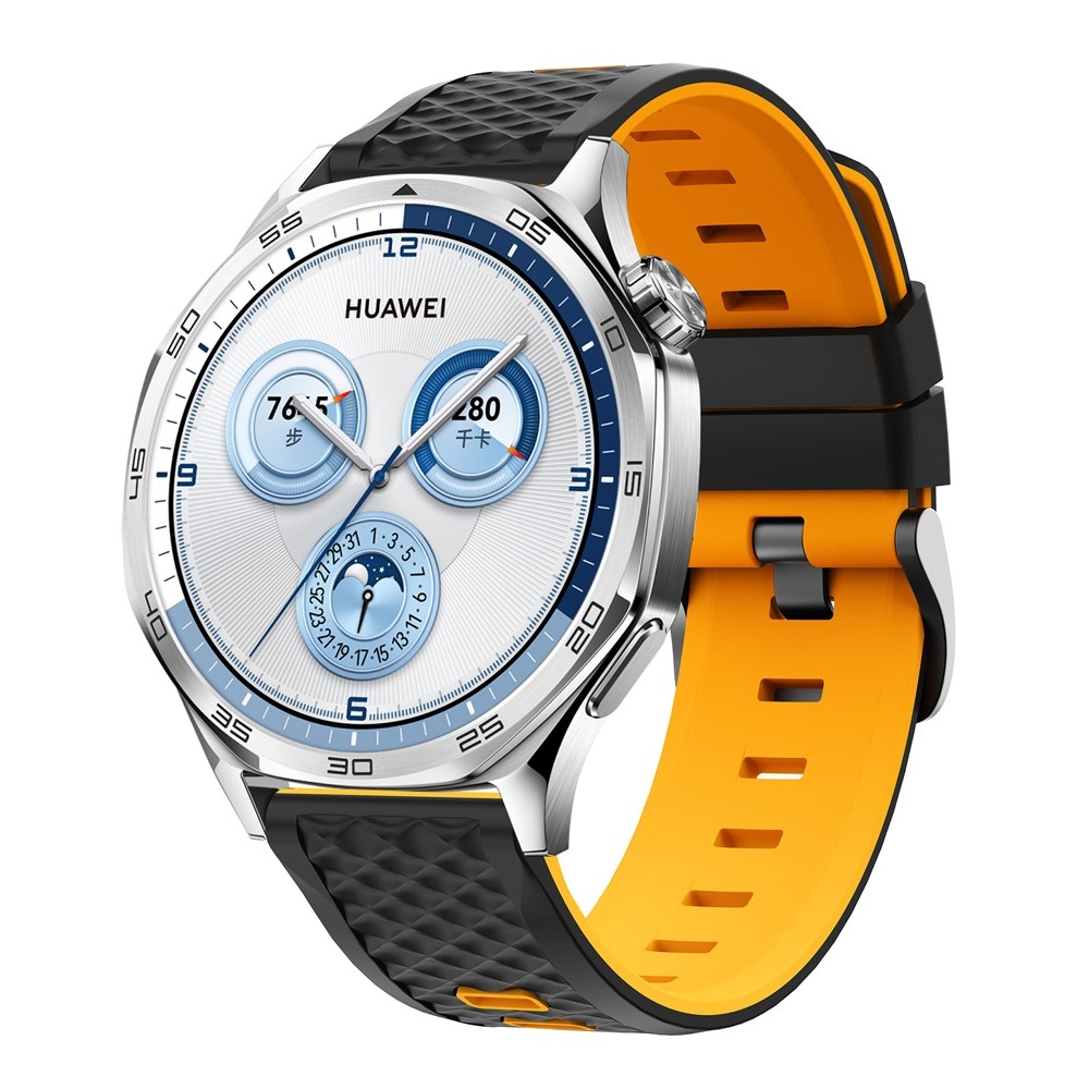Flat silikonový řemínek 22mm na Garmin Forerunner 970/Forerunner 570 47mm/265 - černý/žlutý