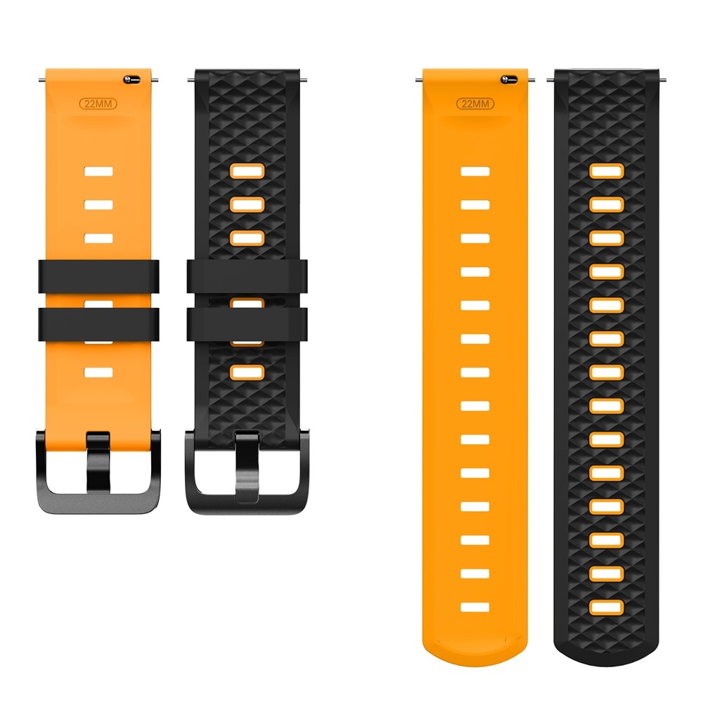 Flat silikonový řemínek 22mm na Garmin Forerunner 970/Forerunner 570 47mm/265 - černý/žlutý