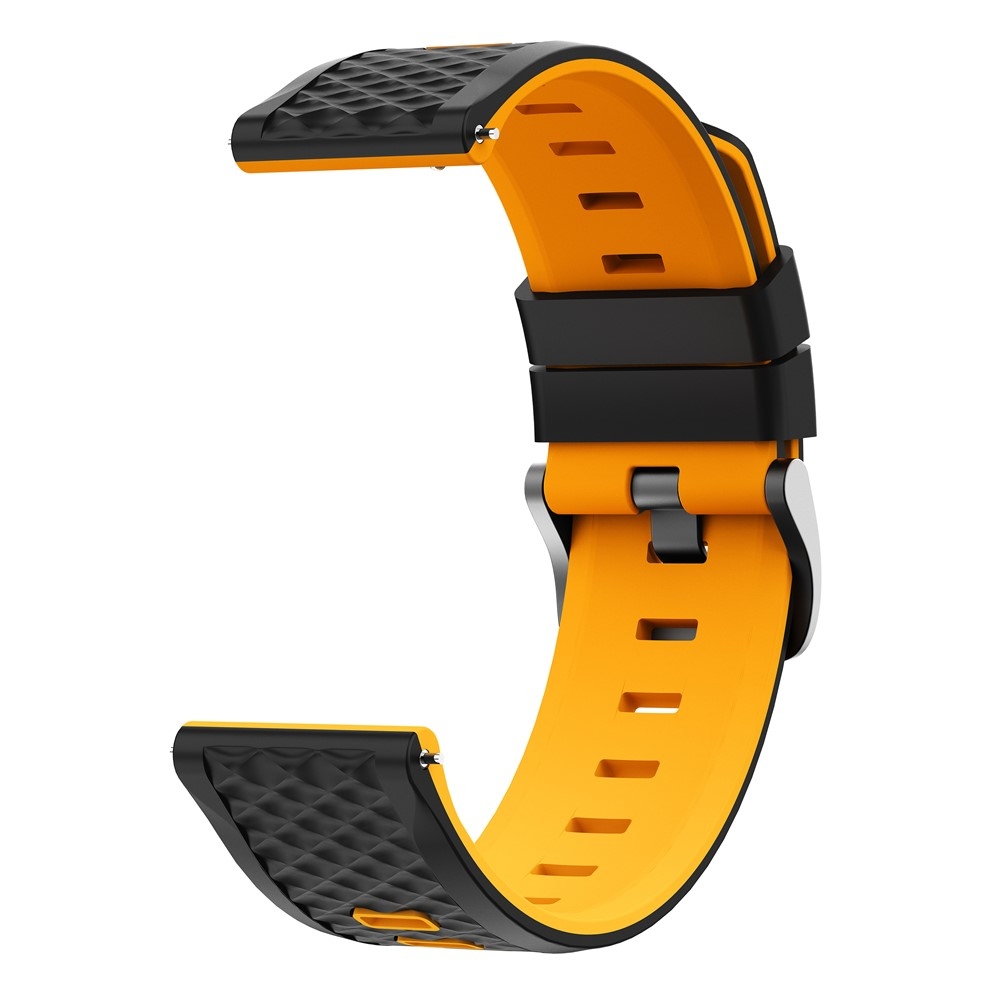 Flat silikonový řemínek 22mm na Garmin Forerunner 970/Forerunner 570 47mm/265 - černý/žlutý