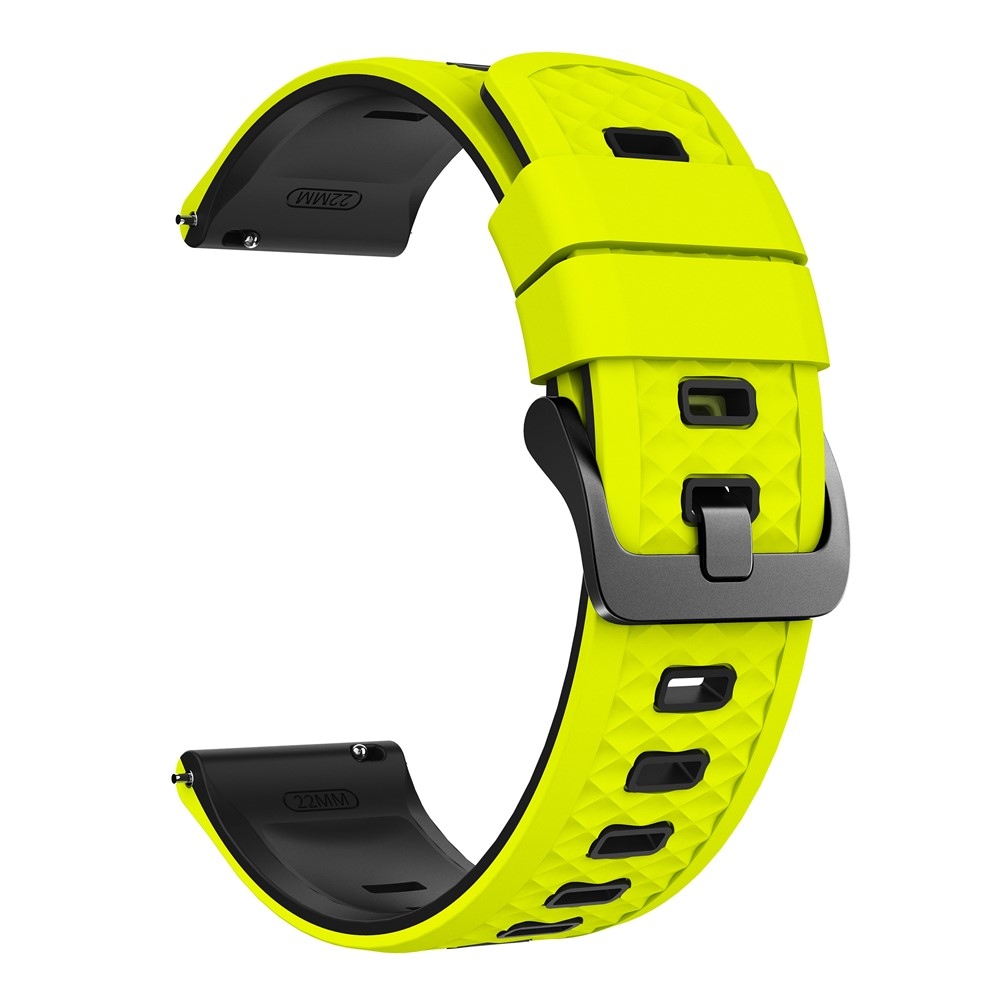 Flat silikonový řemínek 22mm na Garmin Forerunner 970/Forerunner 570 47mm/265 - žlutozelený/černý