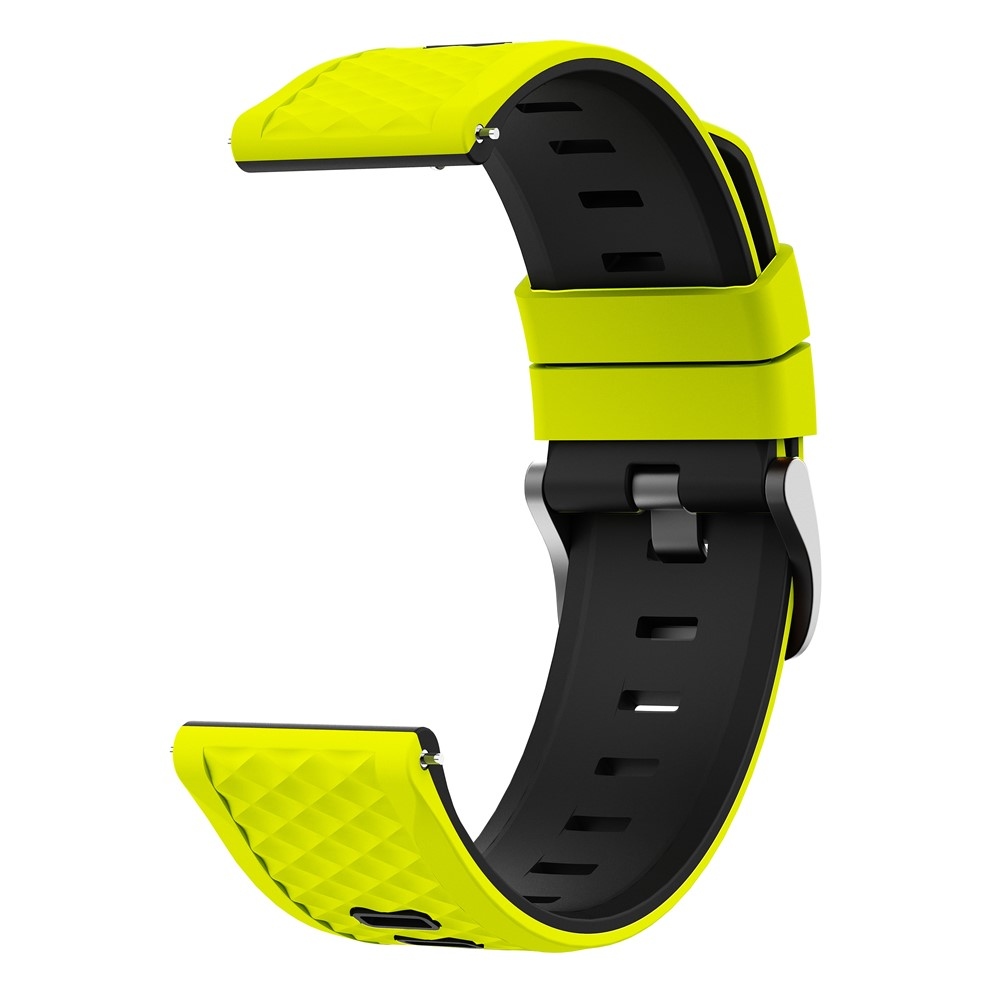 Flat silikonový řemínek 22mm na Garmin Forerunner 970/Forerunner 570 47mm/265 - žlutozelený/černý