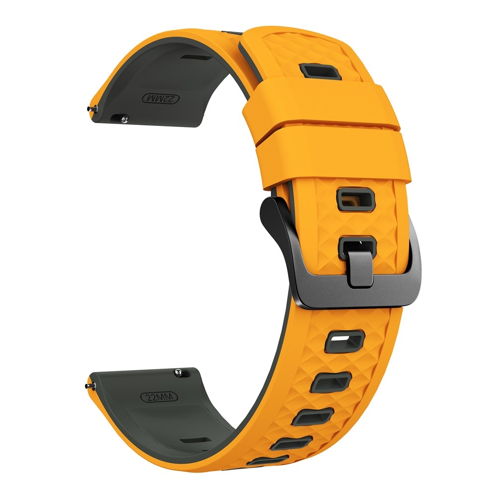 Flat silikonový řemínek 22mm na Garmin Forerunner 970/Forerunner 570 47mm/265 - žlutý/šedý