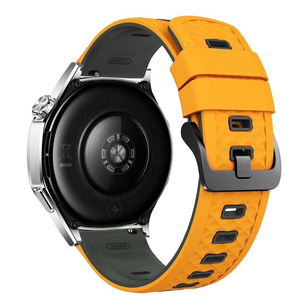 Flat silikonový řemínek 22mm na Garmin Forerunner 970/Forerunner 570 47mm/265 - žlutý/šedý