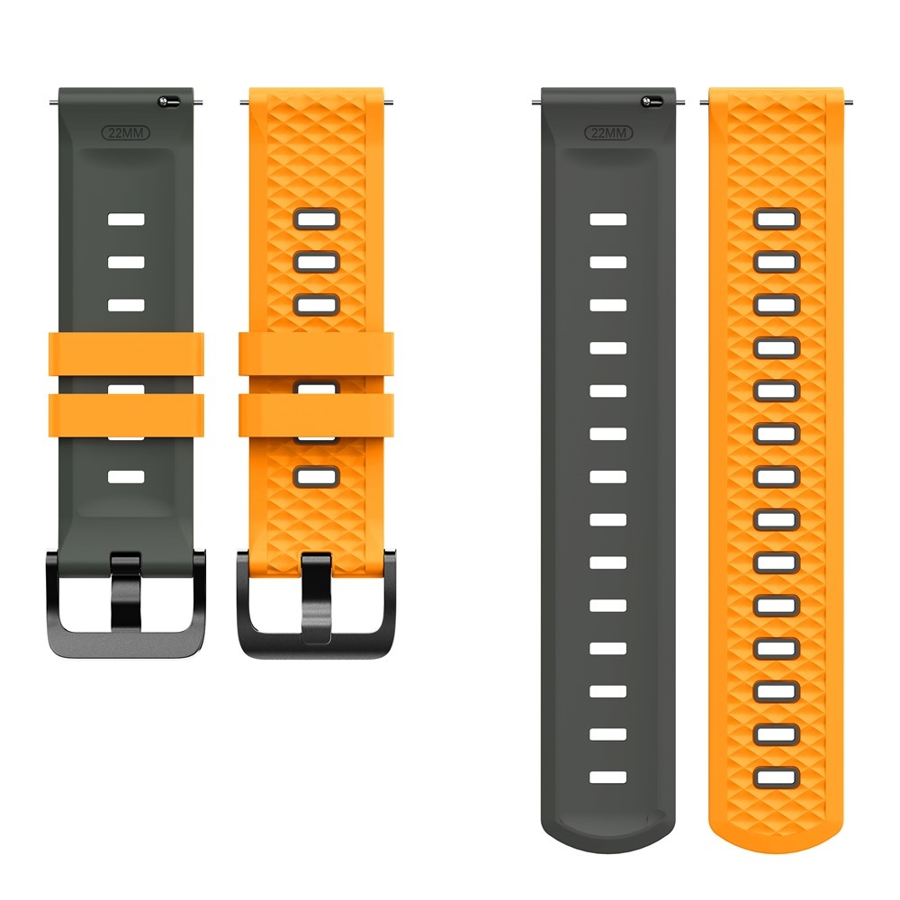 Flat silikonový řemínek 22mm na Garmin Forerunner 970/Forerunner 570 47mm/265 - žlutý/šedý
