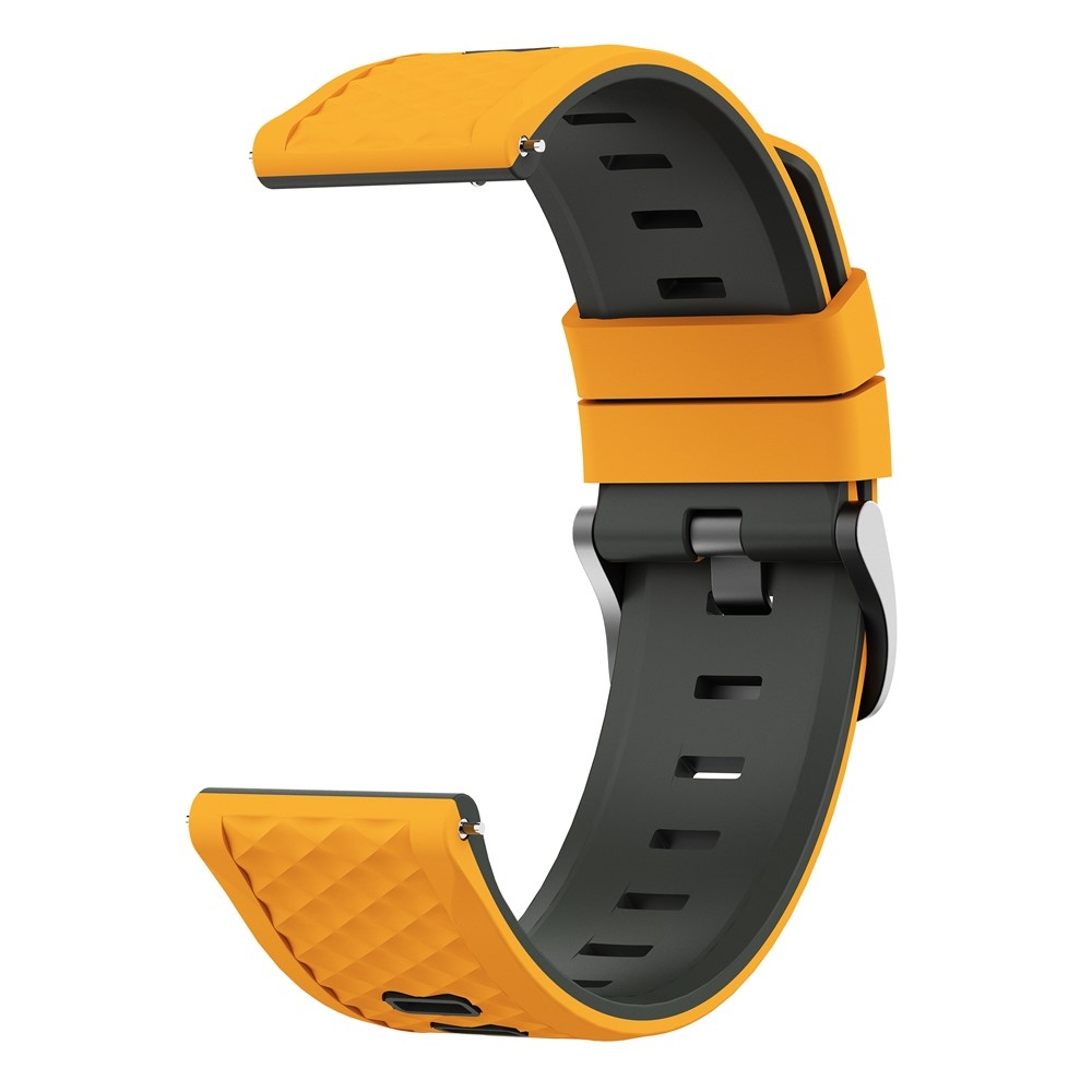 Flat silikonový řemínek 22mm na Garmin Forerunner 970/Forerunner 570 47mm/265 - žlutý/šedý