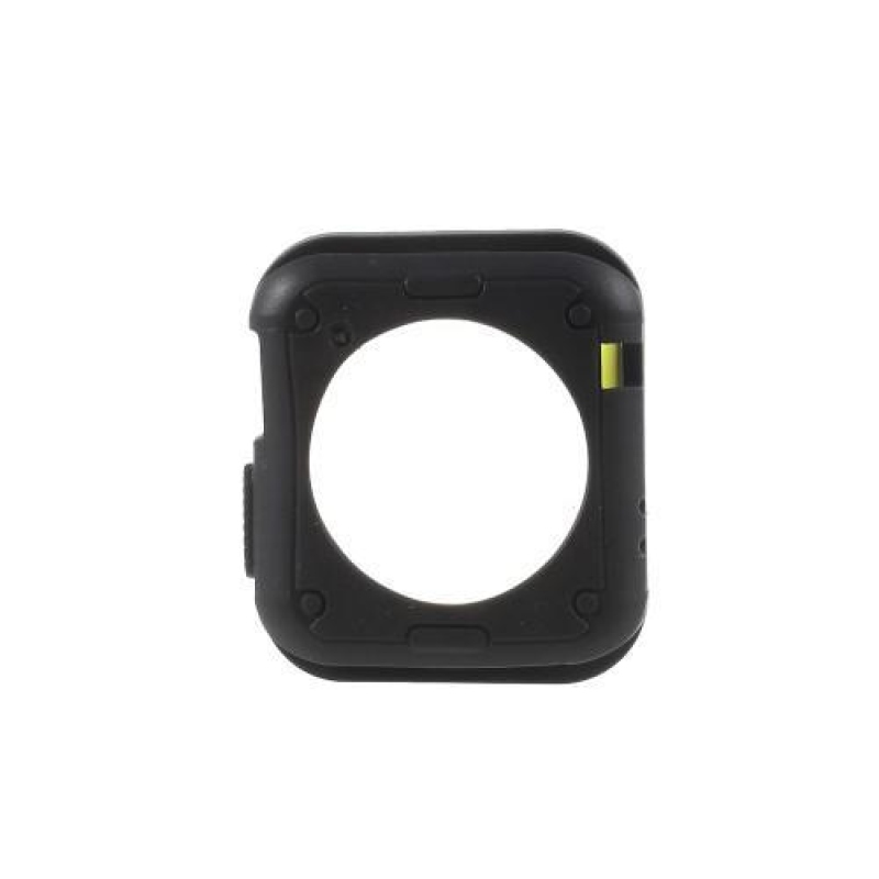 Flex gelový obal s barevným rámováním na Apple Watch 38mm - černý/zelený