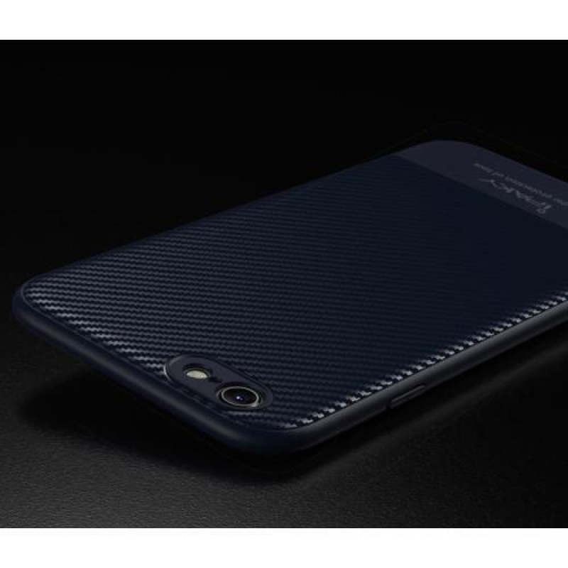 Flex gelový obal s texturou na iPhone 6 Plus a 6s Plus - tmavěmodrý