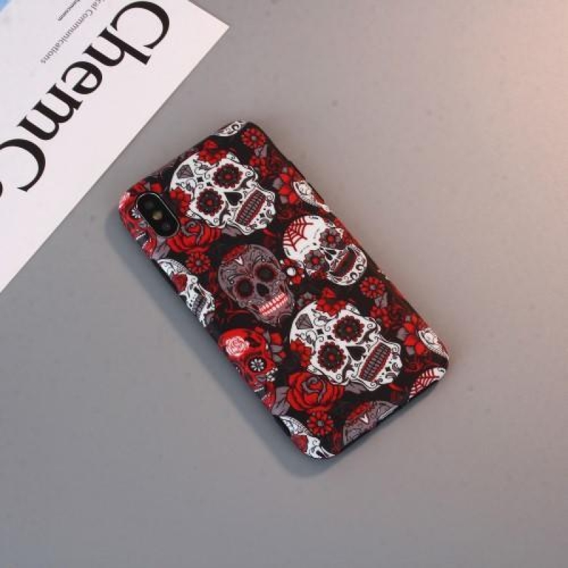 Flexi gelový obal na iPhone X - lebky