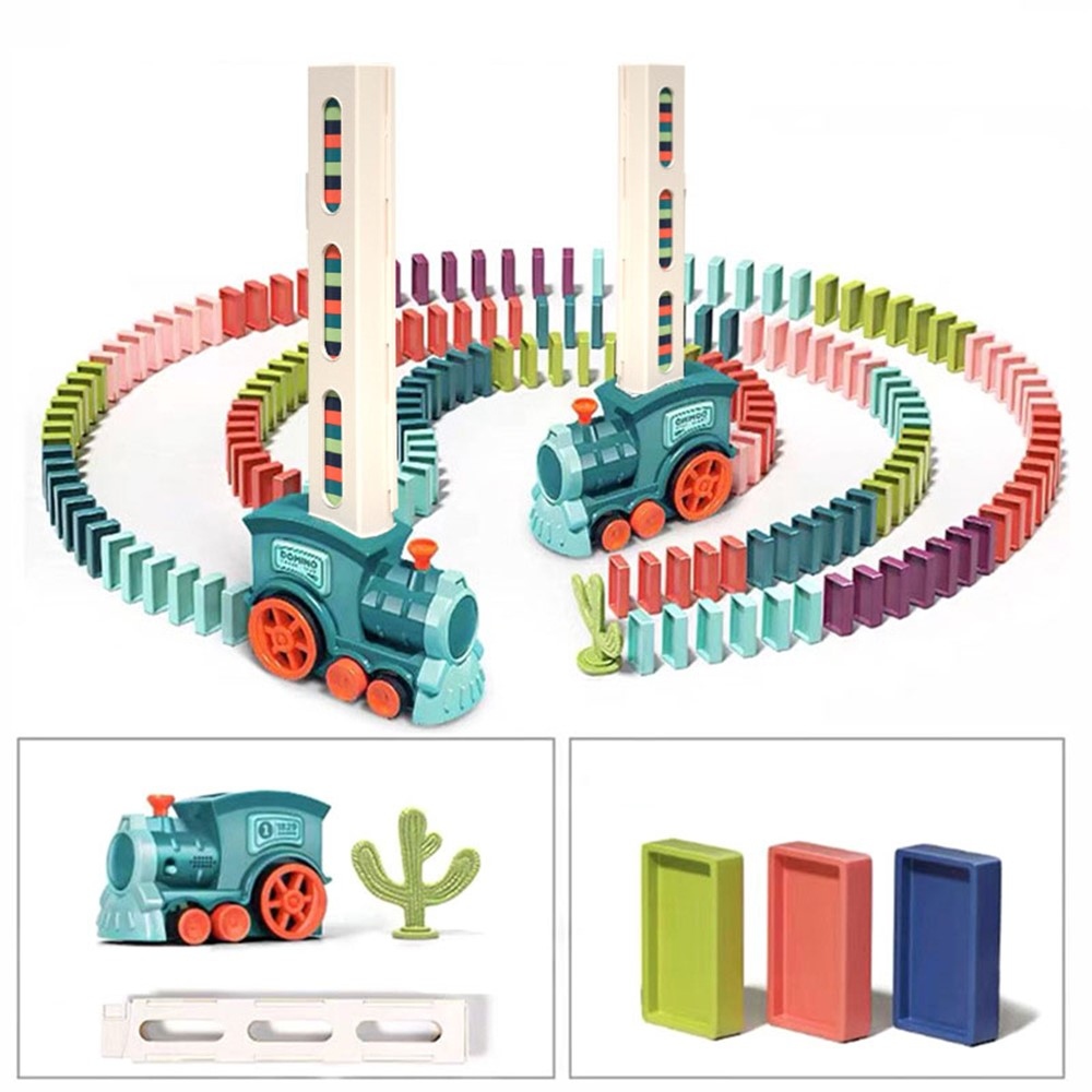 Elektrický vláček na domino 60 ks se světlem a zvukem