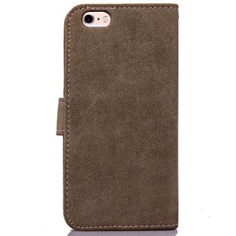 Flipy PU kožené pouzdro s výsuvnými přihrádkami na iPhone 6 Plus a iPhone 6s Plus - coffee