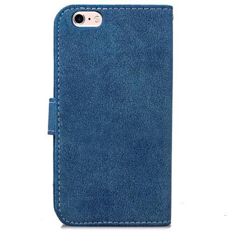 Flipy PU kožené pouzdro s výsuvnými přihrádkami na iPhone 6 Plus a iPhone 6s Plus - modré