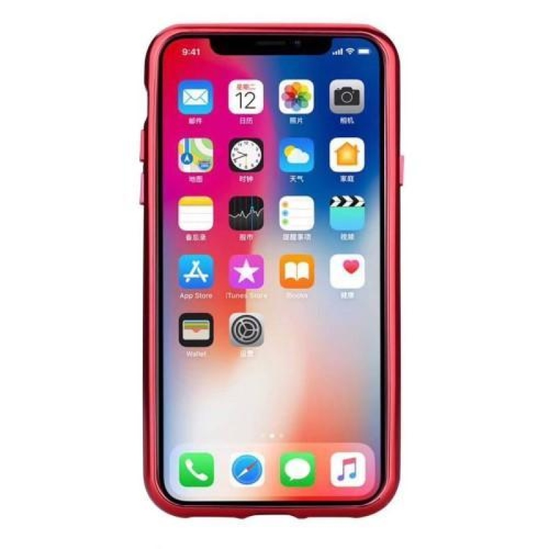 Flirt 2v1 plastový obal na iPhone X - červený