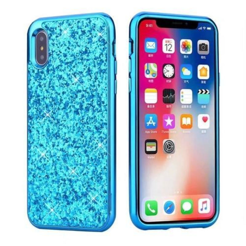 Flirt 2v1 plastový obal na iPhone X - modrý
