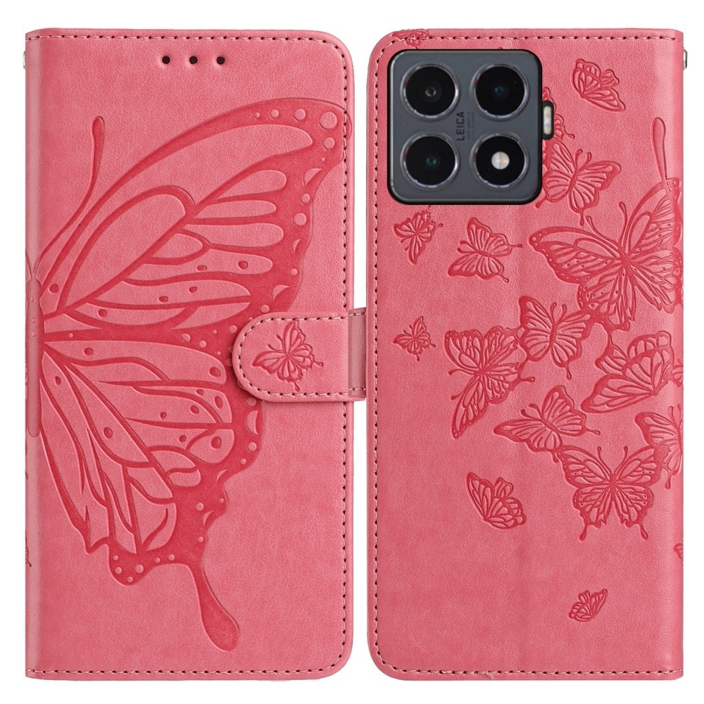 Floral Butterfly knížkové pouzdro na Xiaomi 15T Pro - rose