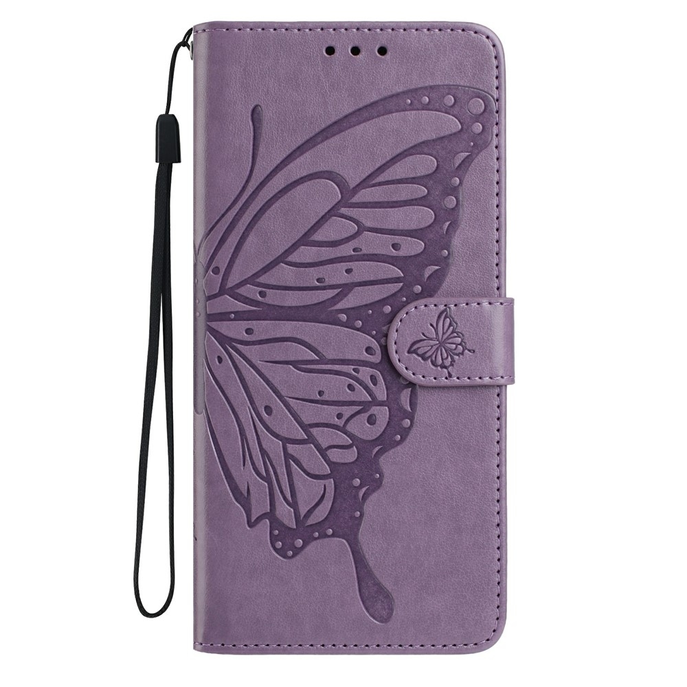 Floral Butterfly knížkové pouzdro na Xiaomi 17 - fialové