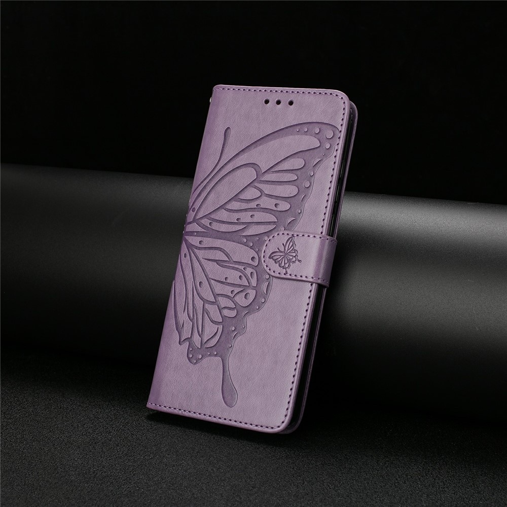Floral Butterfly knížkové pouzdro na Xiaomi 17 - fialové