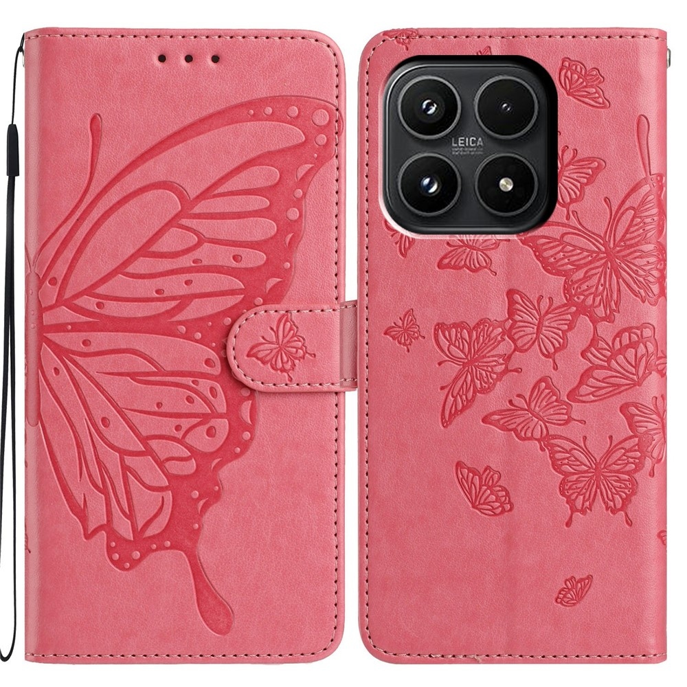 Floral Butterfly knížkové pouzdro na Xiaomi 17 - rose