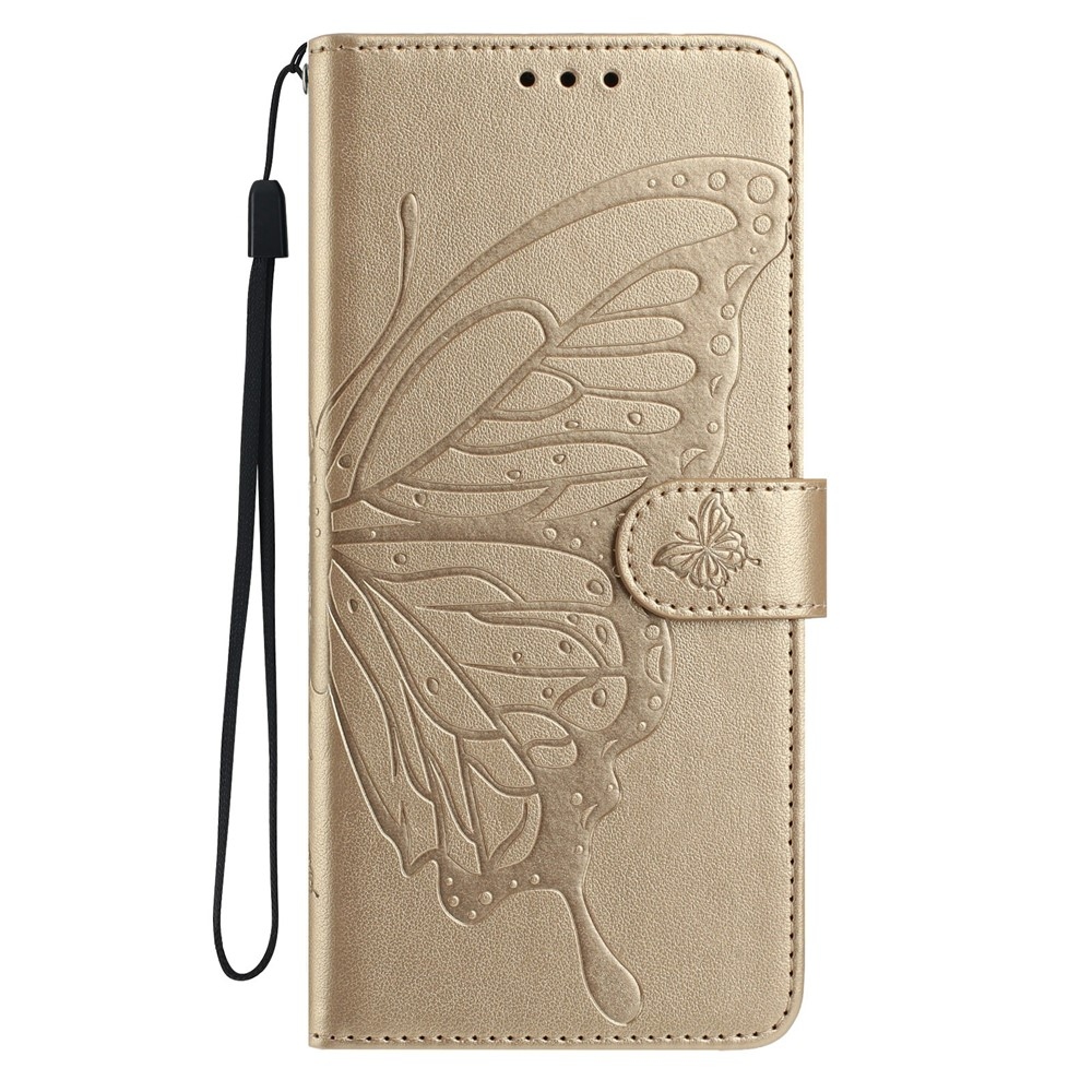 Floral Butterfly knížkové pouzdro na Xiaomi 17 - zlaté