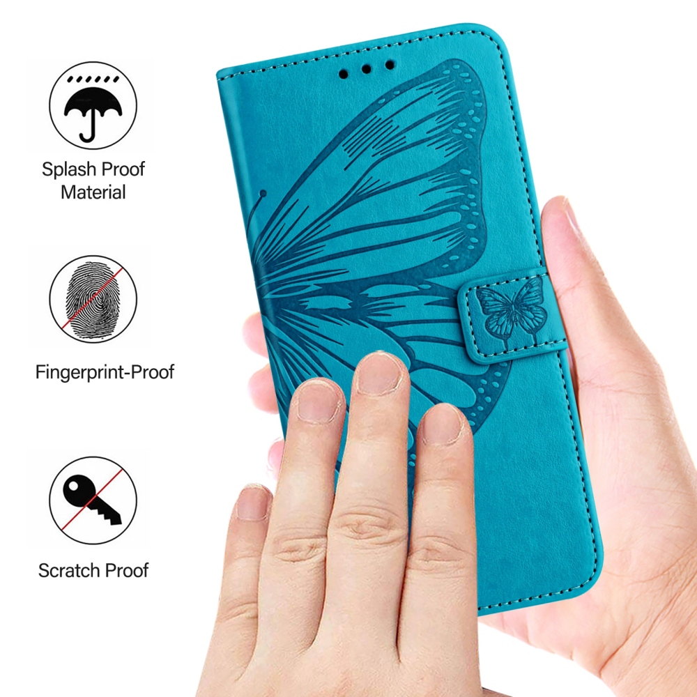 Floral Butterfly knížkové pouzdro na Xiaomi Poco X8 Pro Max 5G - modré