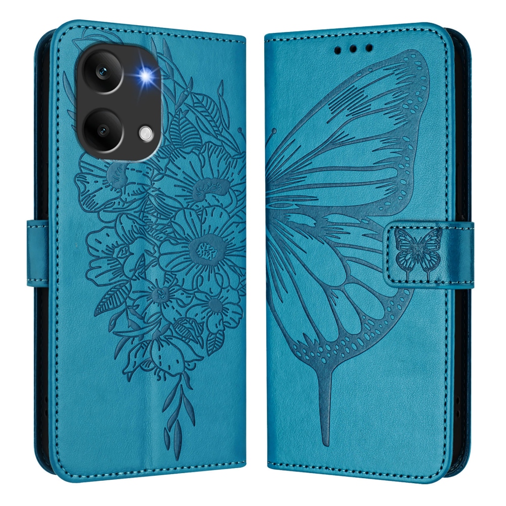 Floral Butterfly knížkové pouzdro na Xiaomi Poco X8 Pro Max 5G - modré