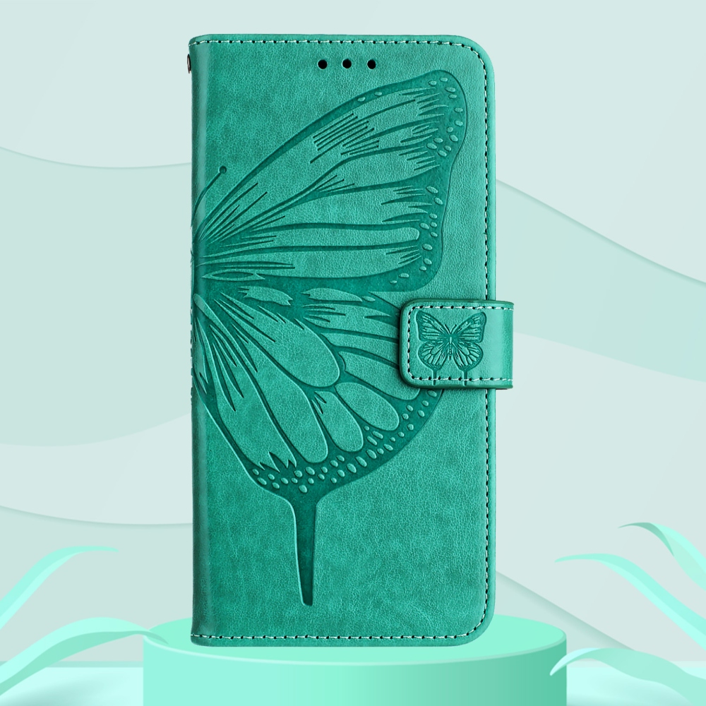 Floral Butterfly knížkové pouzdro na Xiaomi Poco X8 Pro Max 5G - modrozelené
