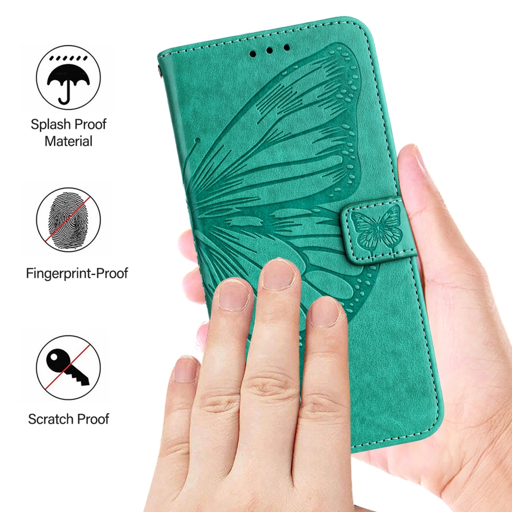 Floral Butterfly knížkové pouzdro na Xiaomi Poco X8 Pro Max 5G - modrozelené