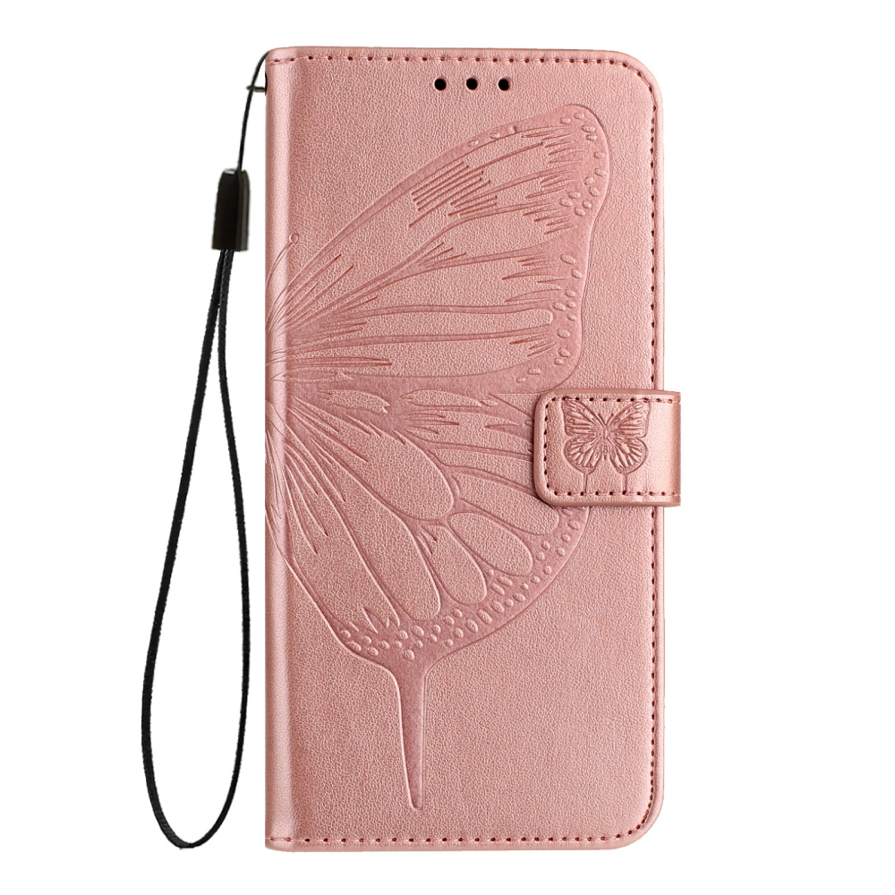 Floral Butterfly knížkové pouzdro na Xiaomi Poco X8 Pro Max 5G - růžovozlaté