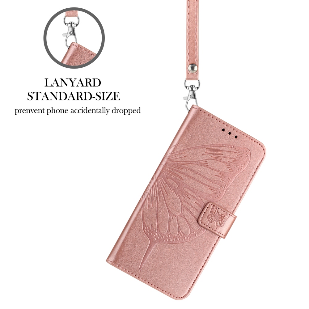 Floral Butterfly knížkové pouzdro na Xiaomi Poco X8 Pro Max 5G - růžovozlaté