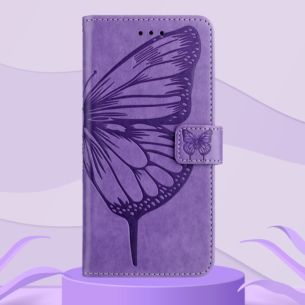 Floral Butterfly knížkové pouzdro na Xiaomi Poco X8 Pro Max 5G - světlefialové