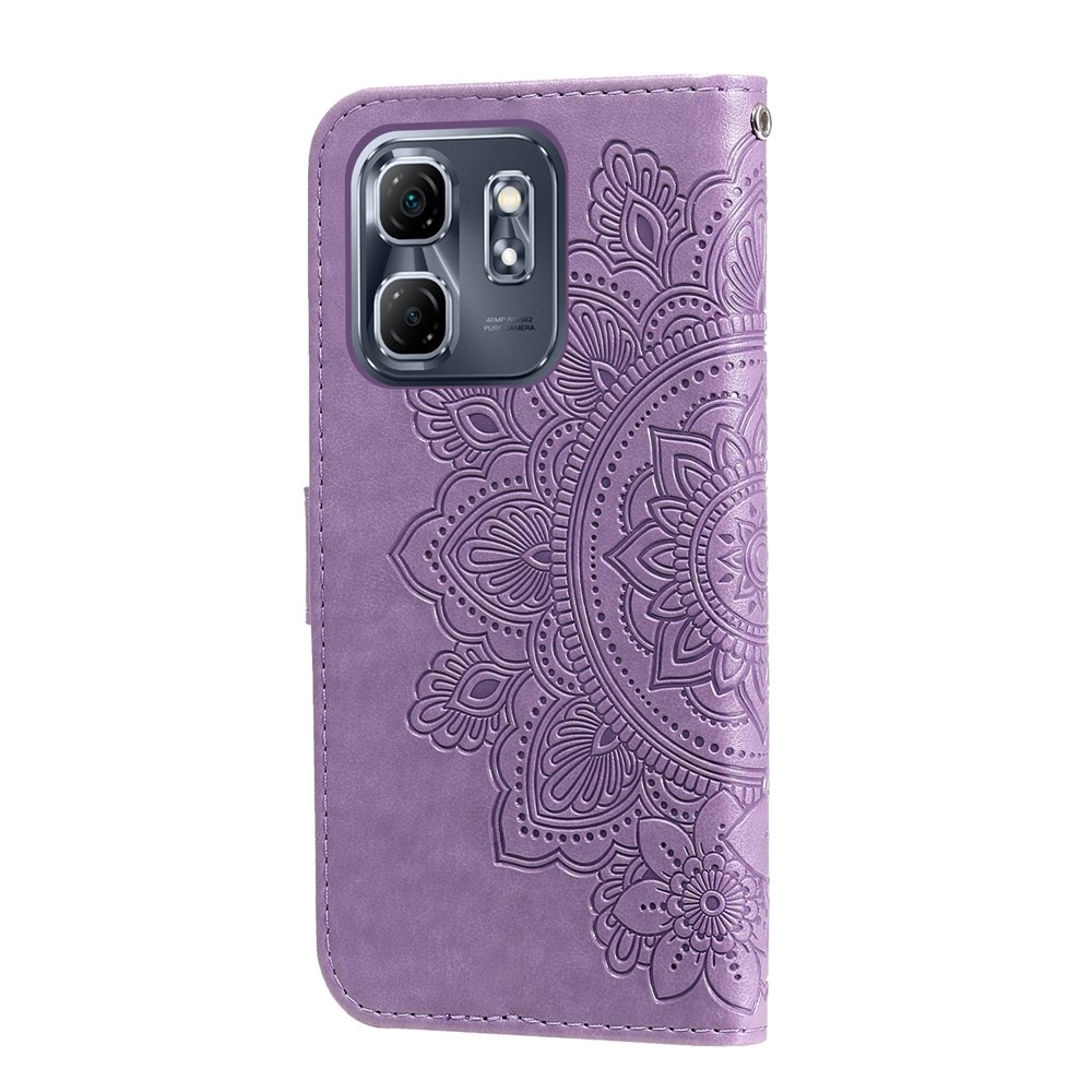 Floral knížkové pouzdro na Infinix Hot 50i/Smart 9 - fialové