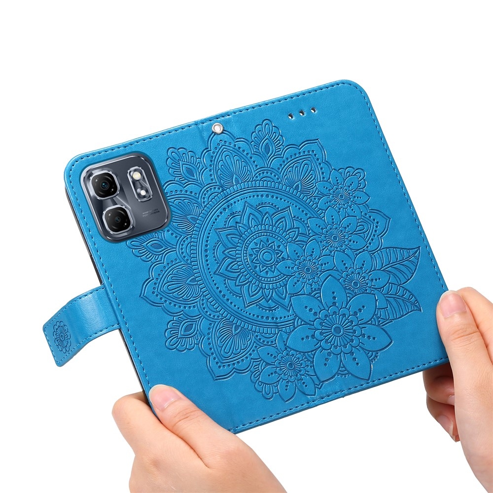 Floral knížkové pouzdro na Infinix Hot 50i/Smart 9 - modré