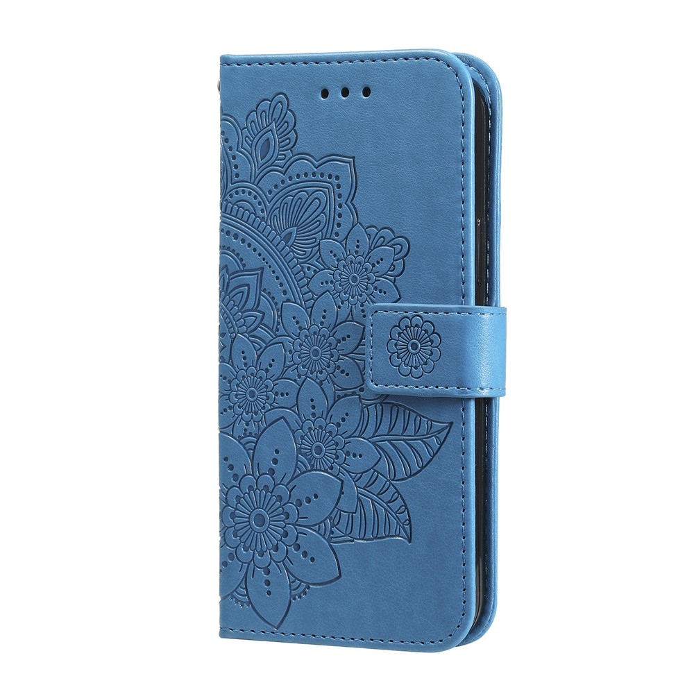 Floral knížkové pouzdro na Infinix Hot 50i/Smart 9 - modré