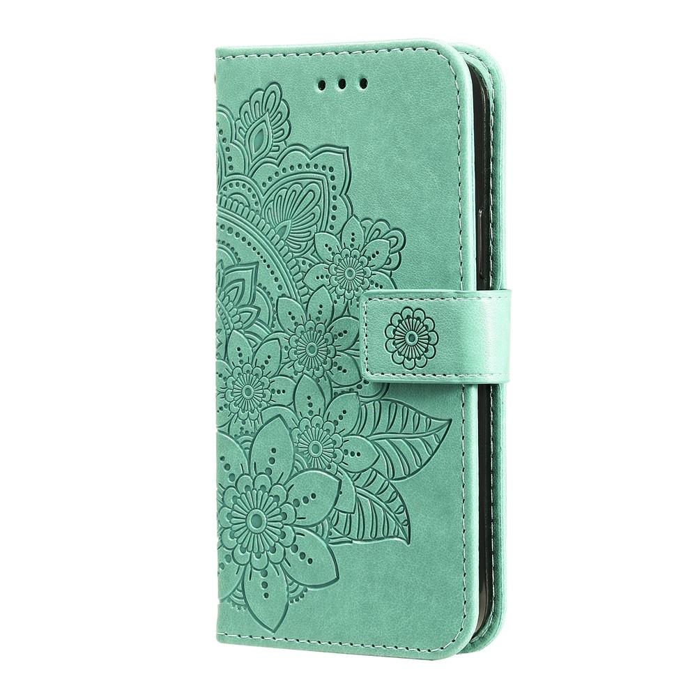 Floral knížkové pouzdro na Infinix Hot 50i/Smart 9 - modrozelené