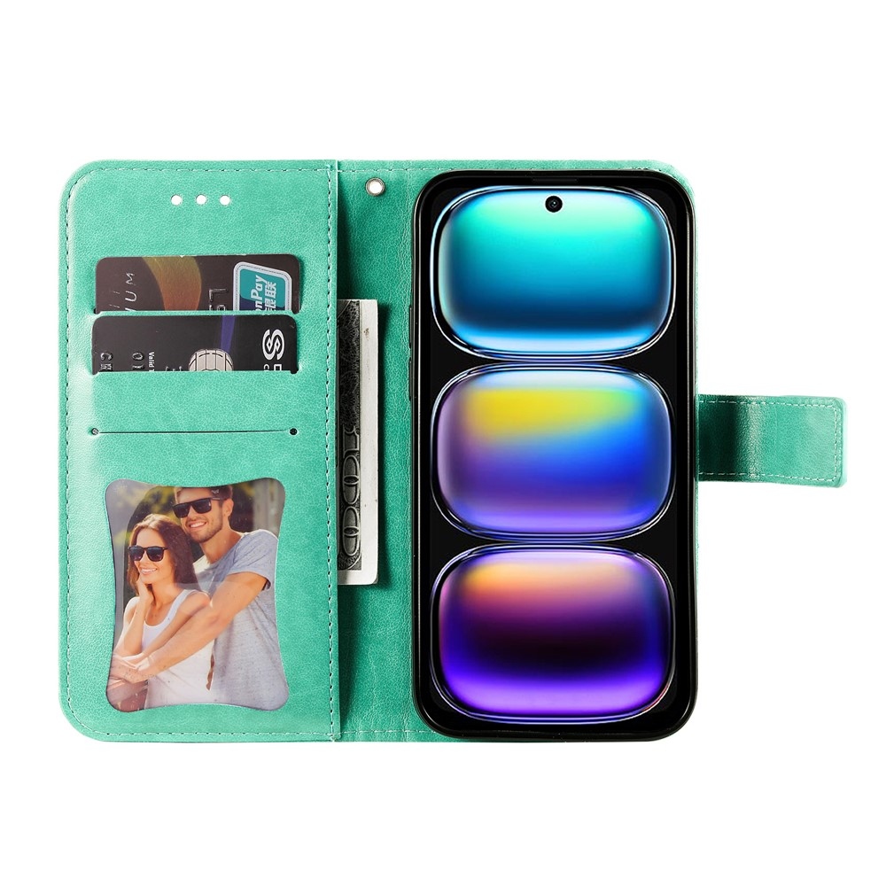 Floral knížkové pouzdro na Infinix Hot 50i/Smart 9 - modrozelené