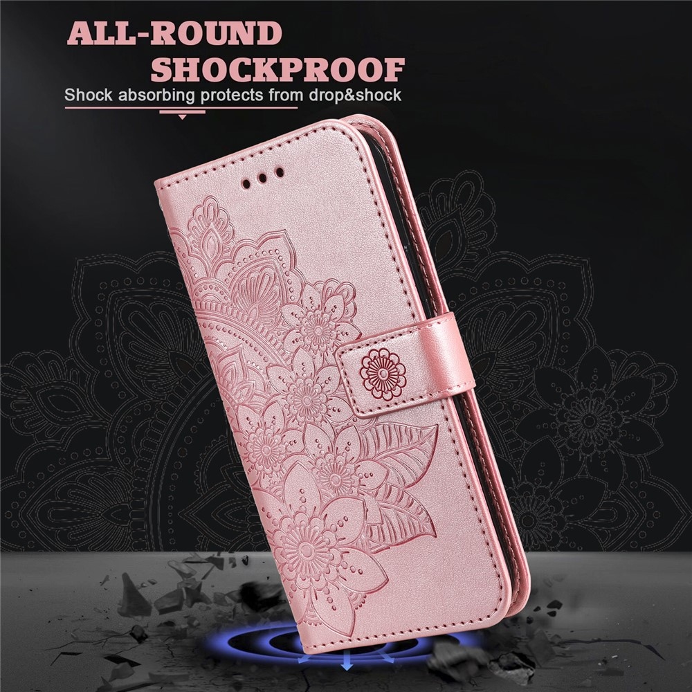 Floral knížkové pouzdro na Infinix Hot 50i/Smart 9 - růžové