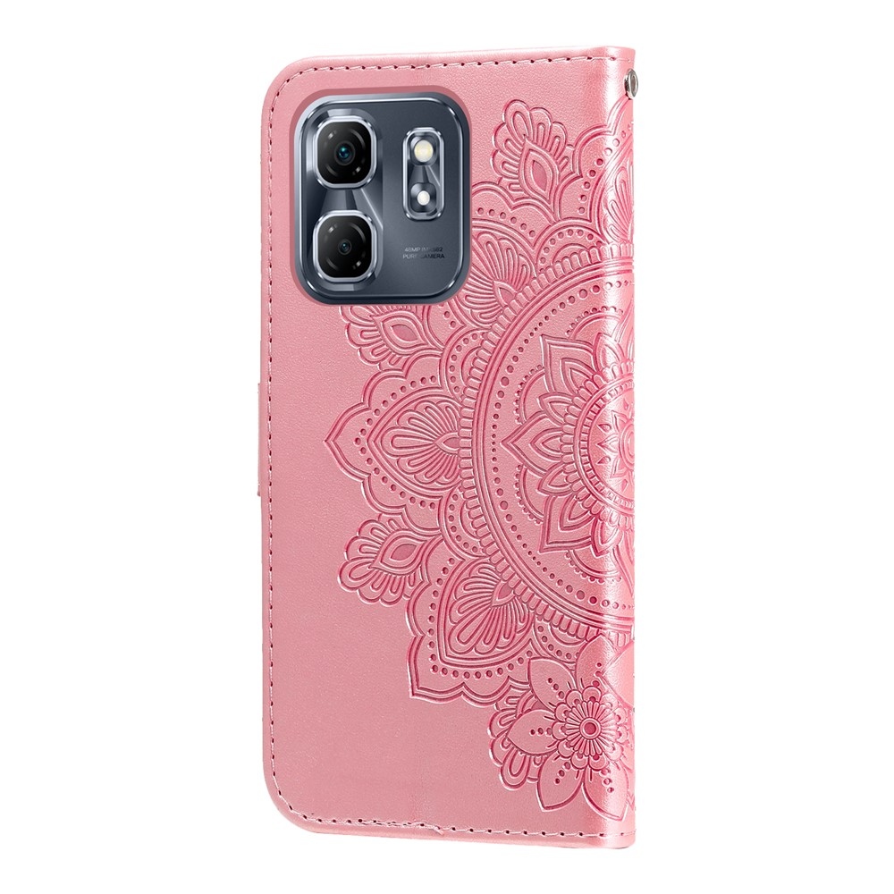Floral knížkové pouzdro na Infinix Hot 50i/Smart 9 - růžové