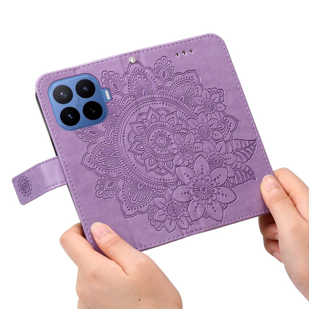 Floral knížkové pouzdro na mobil Xiaomi 17T Pro - fialové