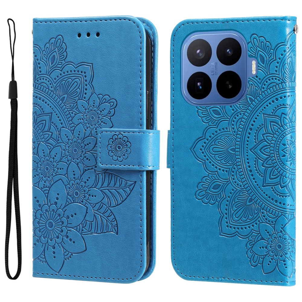 Floral knížkové pouzdro na mobil Xiaomi 17T Pro - modré