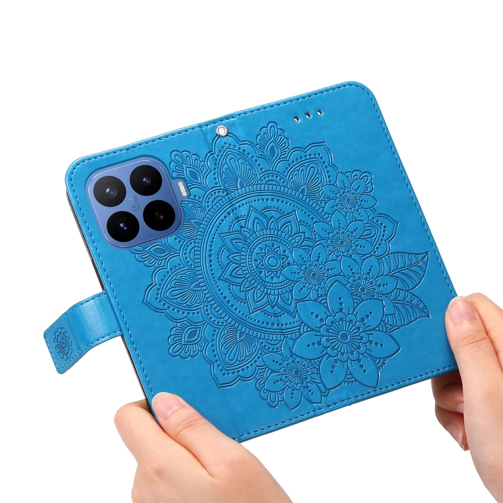 Floral knížkové pouzdro na mobil Xiaomi 17T Pro - modré