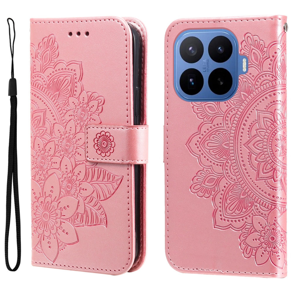 Floral knížkové pouzdro na mobil Xiaomi 17T Pro - růžové